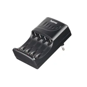 Hama Cargador Recargable AA y AAA con Luz LED y Protección de Sobrecarga - Negro