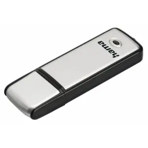 Hama Pendrive USB 2.0 32GB con Tapa, Aluminio Cepillado, 10Mb/s, Negro y Plata