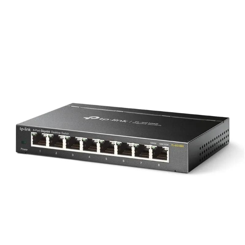 TP-Link TL-SG108S Switch 8 Puertos Gigabit RJ45 Metal