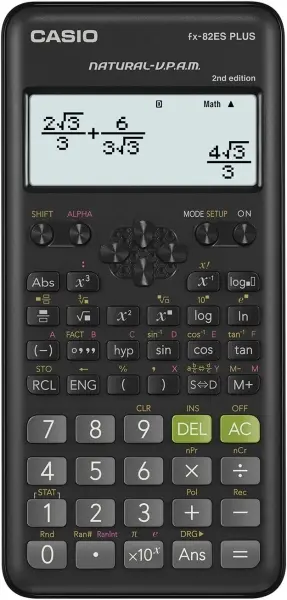 Casio FX-82ES PLUS-2 Calculadora Científica LCD 12 Dígitos, 252 Funciones, Color Negro