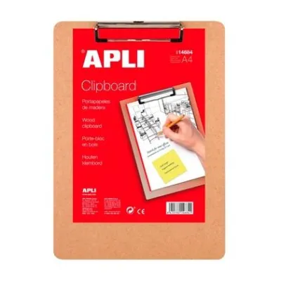 Apli Clipboard de Madera A4 Marrón