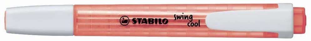 Stabilo Swing Cool Marcador Fluorescente - Cuerpo Plano - Punta Biselada - Trazo Entre 1 Y 4Mm - Tinta Con Base De Agua - Antisecado - Color Rojo