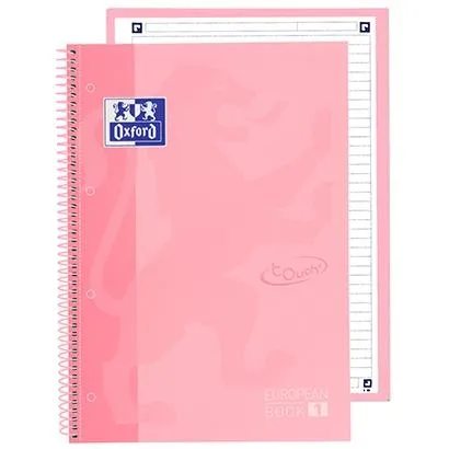 Oxford Cuaderno Touch Europeanbook 1 Write&Erase 80H A4+ 1 Línea Microperforado T/Extradura Pack 5 Ud Flamingo Pastel