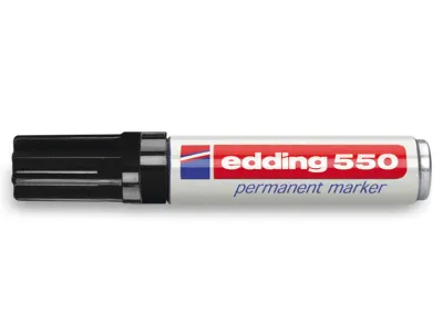 Edding 550 Rotulador Permanente Negro - Punta Redonda - Trazo 3-4 mm - Recargable