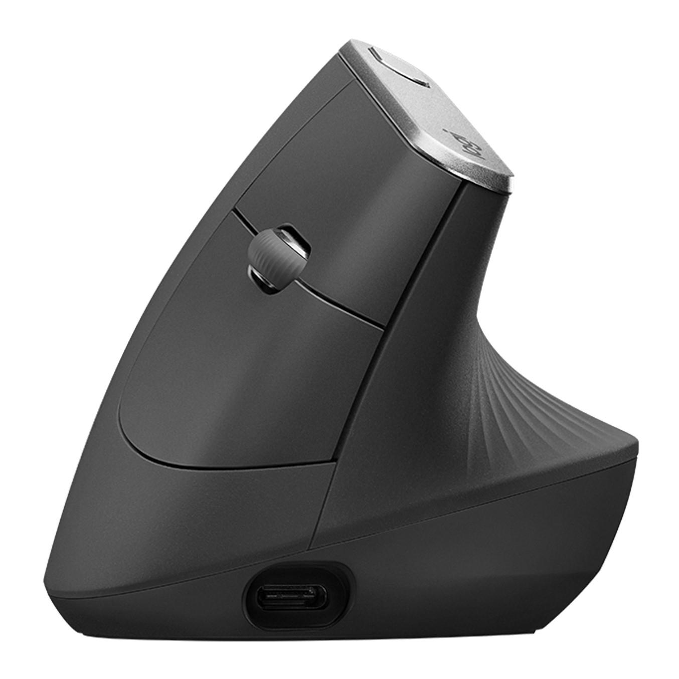 Logitech Ratón Ergonómico Vertical Avanzado Mx Inalámbrico 4000Ppp Diestro Recargable Negro