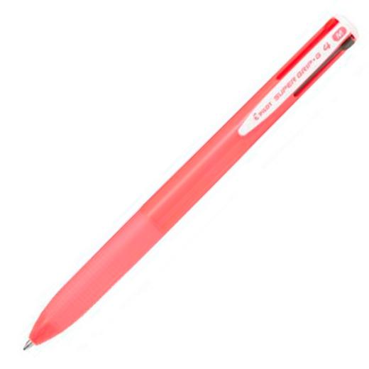 Pilot Bolígrafo Supergrip G 4 Colores Tinta Azul/Rojo/Negro/Verde Cuerpo Rosa Chicle