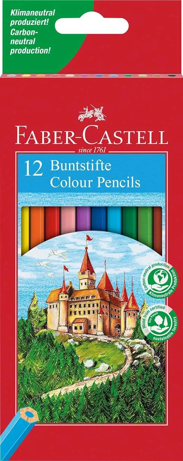 Faber-Castell Classic Colour Pack De 12 Lapices De Colores Hexagonales - Resistencia A La Rotura - Colores Surtidos