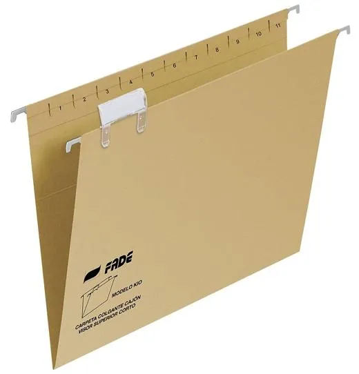 Fade Carpeta Colgante Folio Prolongado Visor Superior C/Etiquetas Cartulina Kraft Eco