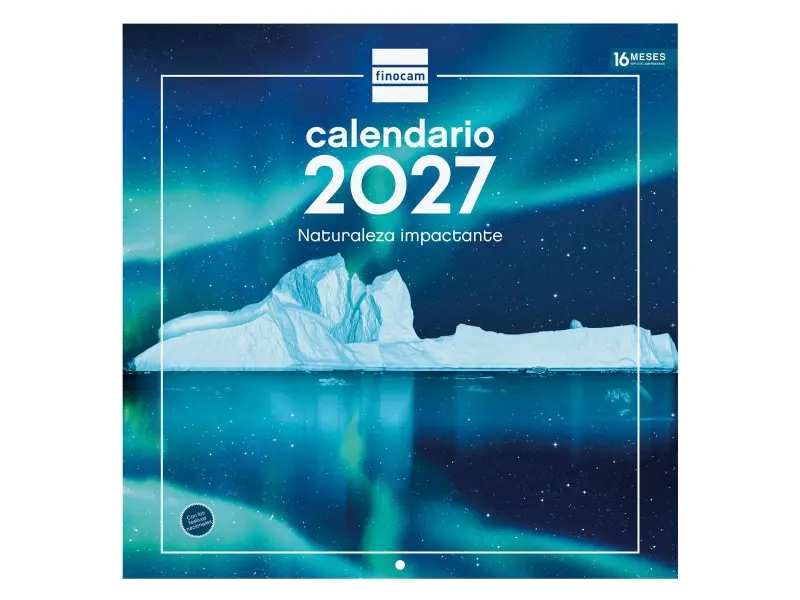 Finocam Calendario de Pared Naturaleza 16 Meses 300x300mm Papel 170g/m2 Espacio para Notas