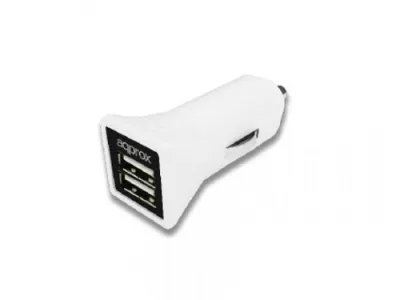 Cargador De Coche Approx 2 Usb 5V/3,1 Ah Color Blanco Appusbcar31W