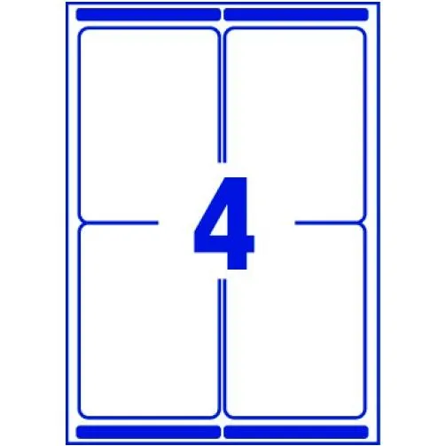 Avery Etiquetas Adhesivas 99,1X139Mm Inkjet/Láser Para Envíos 4 X 100H Blanco