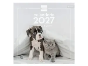 Finocam Calendario de Pared para Perros y Gatos - 16 Meses 300x300mm