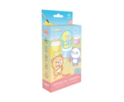 Jovi Témpera Kawaii Estuche 6 Botes 35ml Con Pincel Colores Surtidos Pastel