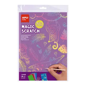 Apli Magic Scratch Colores Pack de 8 Laminas para Rascar 210 x 297mm