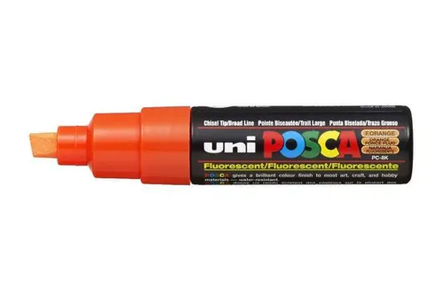 Posca Marcador PC-8K Punta Biselada 8.0mm Naranja Fluor No Permanente