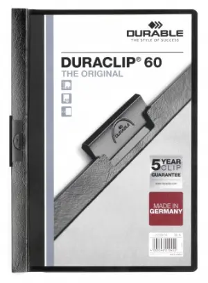 Durable Carpeta Dossier Pinza Duraclip 60 Negro A4 - 25 Unidades