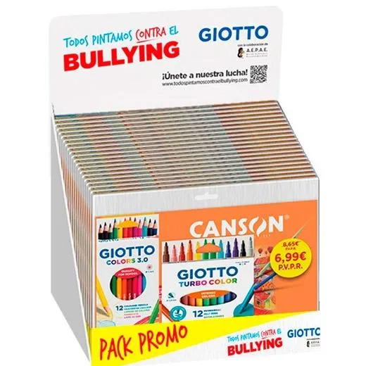 Giotto Pack Promo Dibujo Contra El Bullying Expositor 20 Unidades