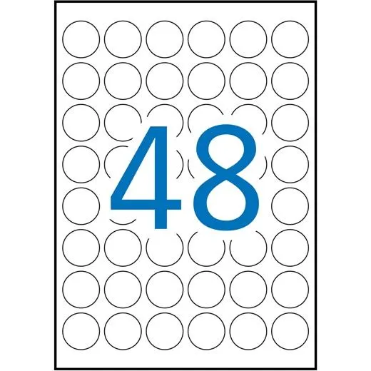 Apli Etiquetas Adhesivas Circulares Ø30Mm Inkjet/Láser 48 X 25H Blanco