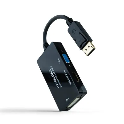 Nanocable Conversor Dp A Hdmi/Dvi/Vga Negro 20 Cm