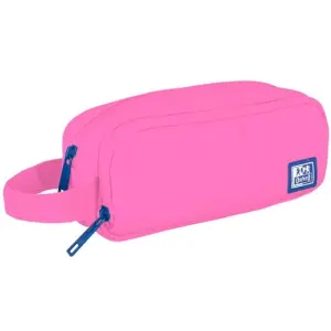 Oxford Estuche Portatodo Rosa - 3 Compartimentos - Asa Lateral - Material Reciclado