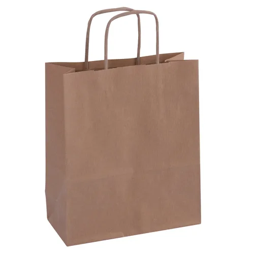 Apli Bolsa Con Asas Papel Kraft 18X8X21Cm Marrón -50U-