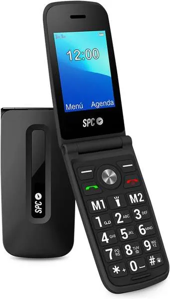 SPC Titan Teléfono de Tapa - Diseño Elegante, Botones Grandes, USB Tipo C, Color Negro