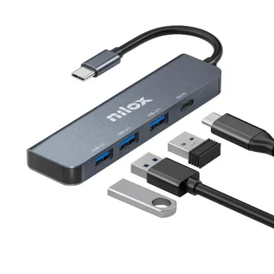 Nilox Hub 4 Puertos USB-C a 3xUSB 3.0