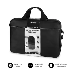 Subblim Maletín Select Pack para Ordenadores hasta 15.6" - Poliester Resistente, Interior Acolchado, Color Negro