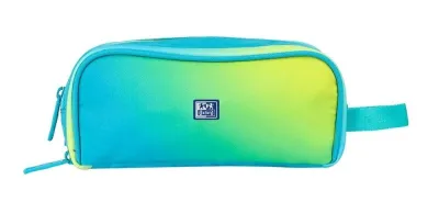 Oxford Estuche Portatodo con 3 Cremalleras y Asa Lateral en Material Reciclado Electric Lime