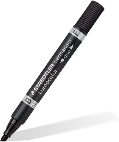 Staedtler Lumocolor 348 Rotulador Permanente Doble Punta F 0,6mm y M 1,5-4mm Negro