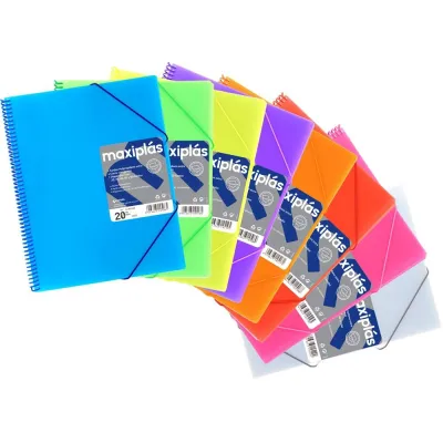 Grafoplás Carpeta Maxiplás Espiral con Gomas y 30 Fundas Taladradas A4 Violeta