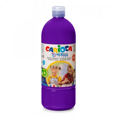Carioca Botella De Tempera - 1000Ml - Colores Superlavables - Faciles De Mezclar - Aplicable En Materiales Porosos - Alta Opacidad - Color Morado