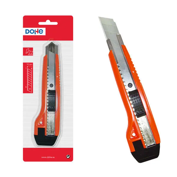Dohe Cutter De Plastico Resistente - Cuchillas Tronzables De Acero - Sistema De Bloqueo De Cuchilla - Con Guia Metalica