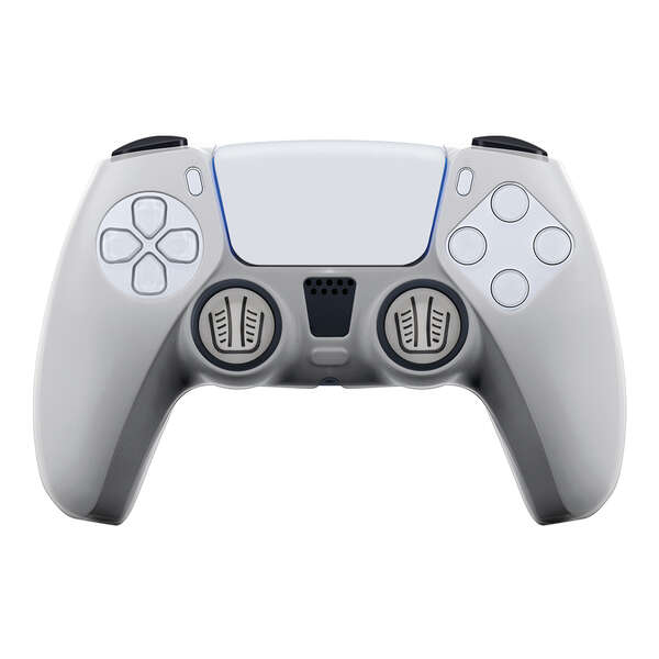 Fr-Tec Funda De Silicona Transparente + Grips Para Dualsense Ps5 - Proteccion Sin Alterar El Aspecto - Mejora El Agarre Y Evita Manos Sudorosas - Incluye Grips Para Joysticks - Color Gris