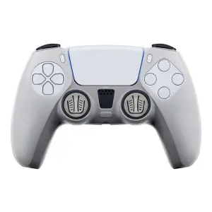 FR-TEC Funda de Silicona Transparente + Grips para Dualsense PS5 - Proteccion sin Alterar el Aspecto - Mejora el Agarre y Evita Manos Sudorosas - Incluye Grips para Joysticks - Color Gris