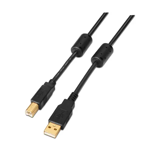 Aisens Cable USB 2.0 Impresora Tipo A Macho a Tipo B Macho 3.0m Negro con Ferrita
