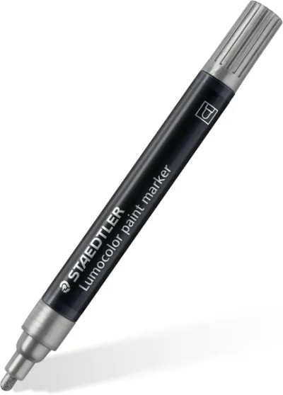 Staedtler Lumocolor 349 Marcador Acrílico Permanente 2.4 mm Plata Tinta Base Agua