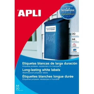 Apli Etiquetas Adhesivas Resistentes Intemperie 99,1X67,7mm Láser Poliester Blanco