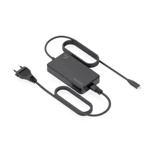 Aisens Cargador Portátil GaN USB-C/PD 65W con Cable de 1.80m - Negro