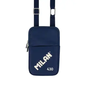 Milan Bolso Pequeño Bandolera 19x2.3x12.8cm Cierre Cremallera Mosquetón Aluminio Azul Marino