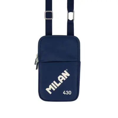 Milan Bolso Pequeño Bandolera 19x2.3x12.8cm Cierre Cremallera Mosquetón Aluminio Azul Marino