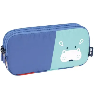 Milan Portatodo 3 Cremalleras Serie Especial Fun Animals Azul