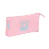 Safta Portatodo Benetton Basics Rosa Pastel - 3 Compartimentos con Cremalleras - 0.6L - 220x30x120mm