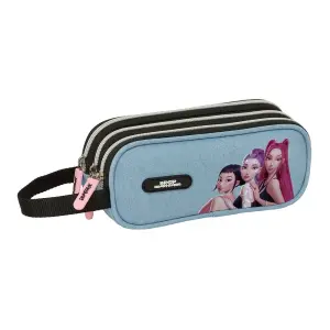 Safta Portatodo K-Pop Demon Hunters Huntr/X - 3 Compartimentos - 21x8.5x7cm - Azul Claro
