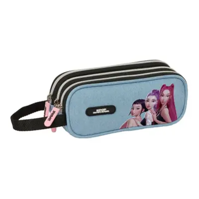 Safta Portatodo K-Pop Demon Hunters Huntr/X - 3 Compartimentos - 21x8.5x7cm - Azul Claro