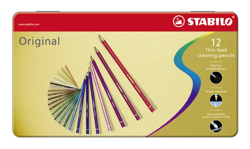 Stabilo Lápices De Colores Original Arty+ Estuche De Metal 12 Unidades