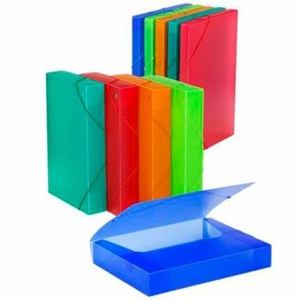 Carchivo Carpeta De Proyectos 5Cm Montada Pp Translúcido Con Gomas Folio Naranja