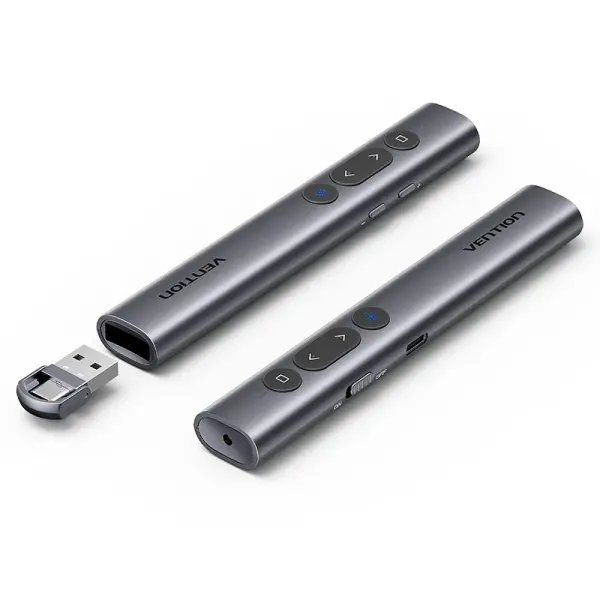 Vention Presentador Inalámbrico Bluetooth con Puntero Láser Verde, 50m, Recargable