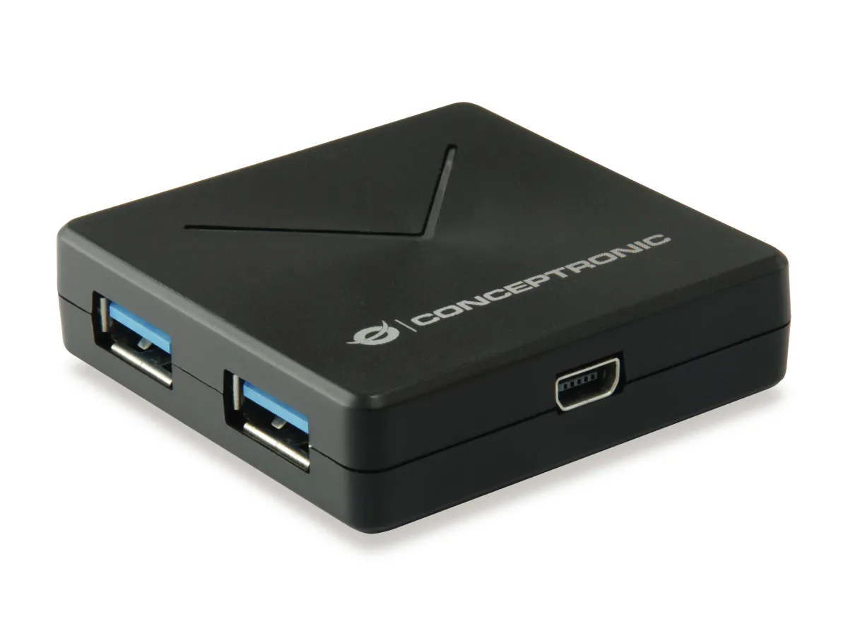 Hub Usb 3.0 Conceptronic Hubbies02B 4 Puertos Usb 3.0 Negro