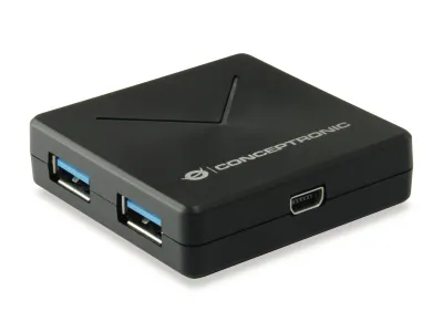 Conceptronic HUBBIES02B Hub USB 3.0 de 4 Puertos Negro